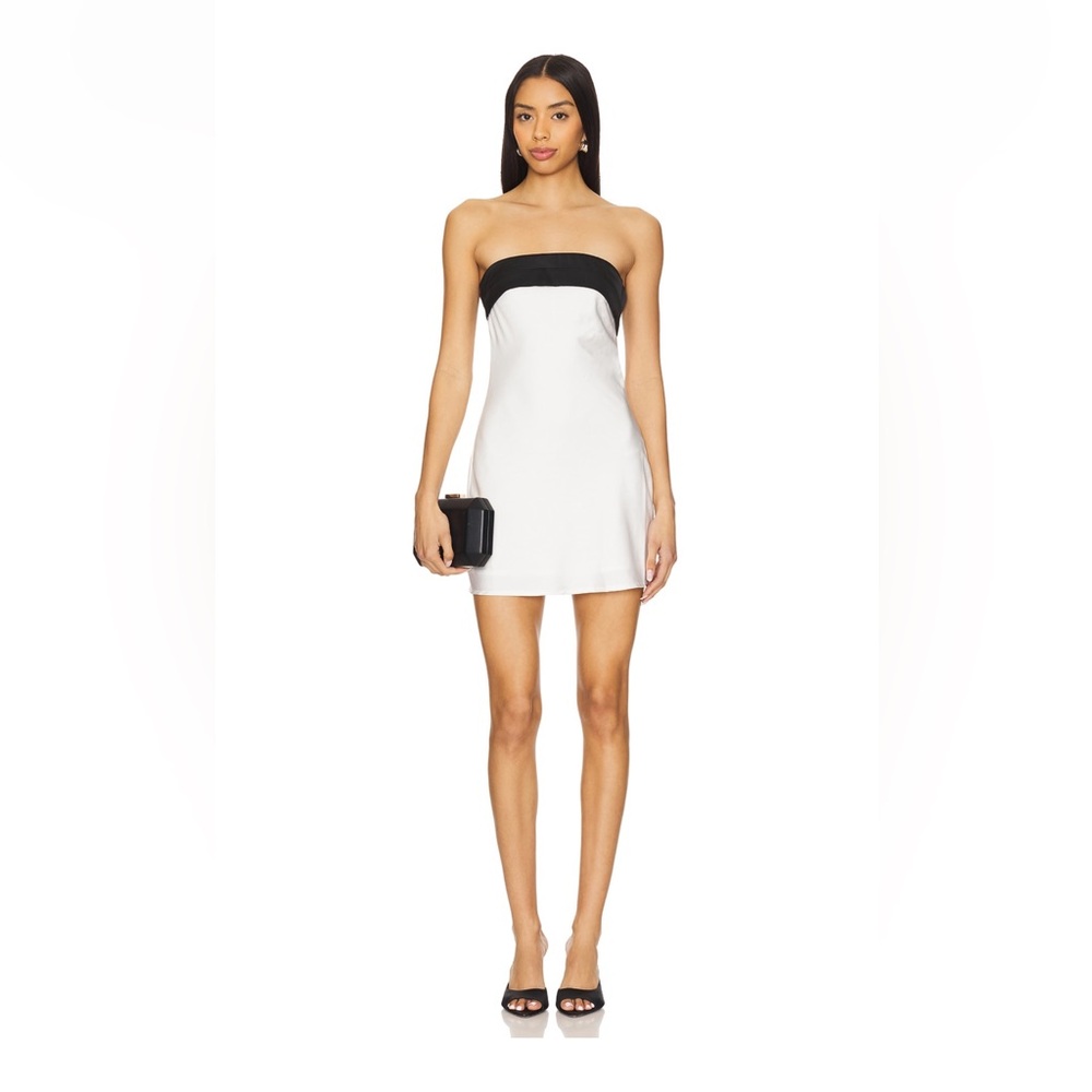 Revolve Satin  White Strapless Dress